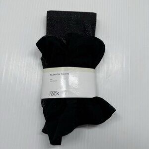 Nordstrom Rack Black Silver Shimmer Fashion Tights S/M Metallic Sparkle Hosiery